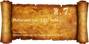 Mehrwerth Tünde névjegykártya
